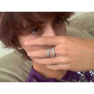 Wicked Silk Goth Emo Vampire Fang Ring 2pcs Set - Silver